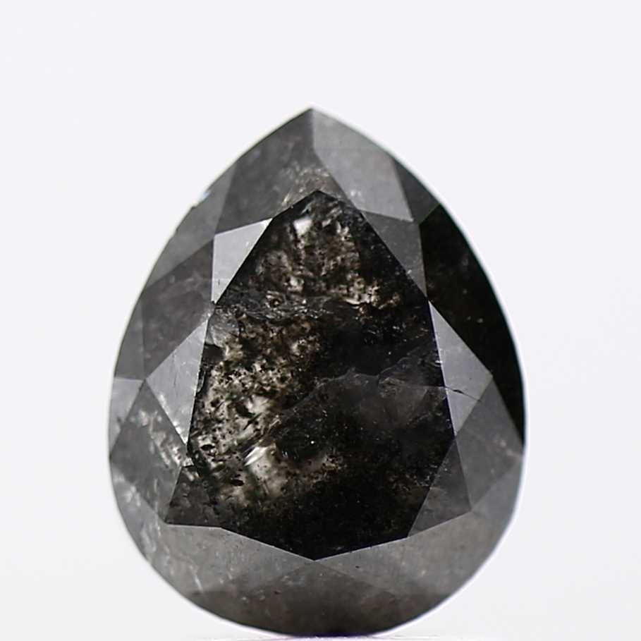 Salt and Pepper Diamond Fancy Gray Color 1.91 CT 8.60 x 6.75 x 3.60 MM Pear Cut Diamond! Natural Loose Diamond ! Christmas Gift for Her